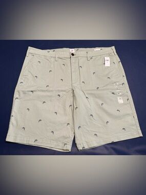 GAP Men’s Sage Green Marlin Embroidered Flat Front Shorts